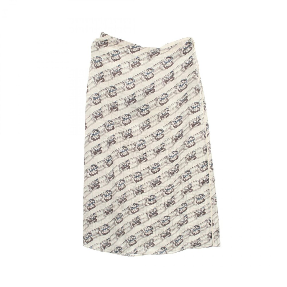 Fendi All Over Print Skirt Silk White #350037F45B